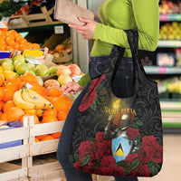 Saint Lucia Grocery Bag Rose Iron Helmet - Wonder Print Shop