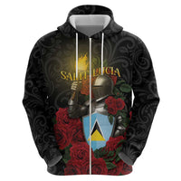 Saint Lucia Hoodie Rose Iron Helmet - Wonder Print Shop