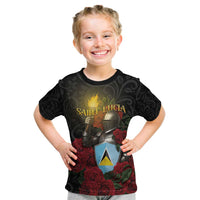 Saint Lucia Kid T Shirt Rose Iron Helmet - Wonder Print Shop