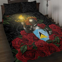 Saint Lucia Quilt Bed Set Rose Iron Helmet - Wonder Print Shop