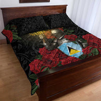 Saint Lucia Quilt Bed Set Rose Iron Helmet - Wonder Print Shop