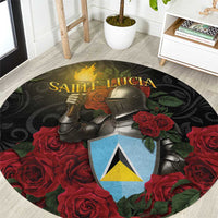 Saint Lucia Round Carpet Rose Iron Helmet - Wonder Print Shop