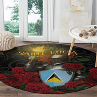 Saint Lucia Round Carpet Rose Iron Helmet - Wonder Print Shop