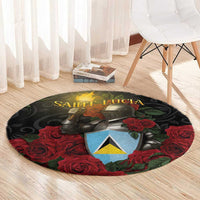 Saint Lucia Round Carpet Rose Iron Helmet - Wonder Print Shop