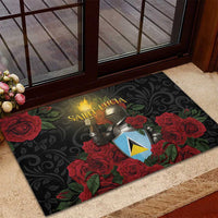 Saint Lucia Rubber Doormat Rose Iron Helmet - Wonder Print Shop
