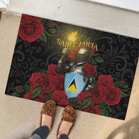 Saint Lucia Rubber Doormat Rose Iron Helmet - Wonder Print Shop