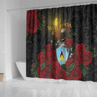 Saint Lucia Shower Curtain Rose Iron Helmet - Wonder Print Shop