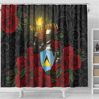 Saint Lucia Shower Curtain Rose Iron Helmet - Wonder Print Shop