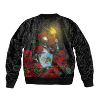 Saint Lucia Sleeve Zip Bomber Jacket Rose Iron Helmet - Wonder Print Shop