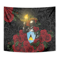 Saint Lucia Tapestry Rose Iron Helmet - Wonder Print Shop