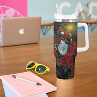 Saint Lucia Tumbler With Handle Rose Iron Helmet - Wonder Print Shop