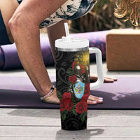 Saint Lucia Tumbler With Handle Rose Iron Helmet - Wonder Print Shop