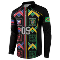 Custom Brazil And Haiti Football Button Sweatshirt Mix Brazilian Haitian Roots