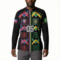 Custom Brazil And Haiti Football Button Sweatshirt Mix Brazilian Haitian Roots