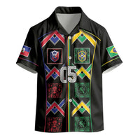 Custom Brazil And Haiti Football Kid Hawaiian Shirt Mix Brazilian Haitian Roots