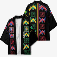 Custom Brazil And Haiti Football Kimono Mix Brazilian Haitian Roots