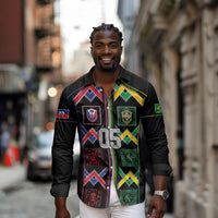 Custom Brazil And Haiti Football Long Sleeve Button Shirt Mix Brazilian Haitian Roots