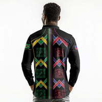 Custom Brazil And Haiti Football Long Sleeve Polo Shirt Mix Brazilian Haitian Roots