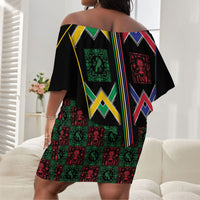 Custom Brazil And Haiti Football Off Shoulder Short Dress Mix Brazilian Haitian Roots