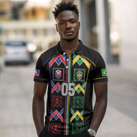 Custom Brazil And Haiti Football Polo Shirt Mix Brazilian Haitian Roots