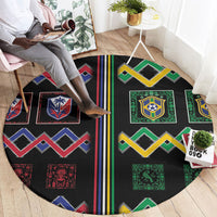 Brazil And Haiti Football Round Carpet Mix Brazilian Haitian Roots