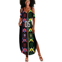 Custom Brazil And Haiti Football Summer Maxi Dress Mix Brazilian Haitian Roots