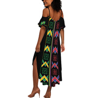 Custom Brazil And Haiti Football Summer Maxi Dress Mix Brazilian Haitian Roots