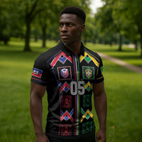 Custom Brazil And Haiti Football Zipper Polo Shirt Mix Brazilian Haitian Roots