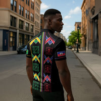 Custom Brazil And Haiti Football Zipper Polo Shirt Mix Brazilian Haitian Roots