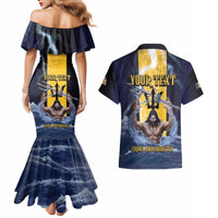 Personalized Barbados Couples Matching Mermaid Dress and Hawaiian Shirt Pride And Industry - Wonder Print Shop