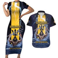 Personalized Barbados Couples Matching Short Sleeve Bodycon Dress and Hawaiian Shirt Pride And Industry - Wonder Print Shop