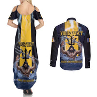 Personalized Barbados Couples Matching Summer Maxi Dress and Long Sleeve Button Shirt Pride And Industry - Wonder Print Shop