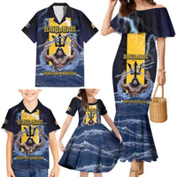 Personalized Barbados Family Matching Mermaid Dress and Hawaiian Shirt Pride And Industry - Wonder Print Shop