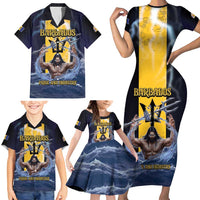 Personalized Barbados Family Matching Short Sleeve Bodycon Dress and Hawaiian Shirt Pride And Industry - Wonder Print Shop