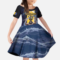 Personalized Barbados Kid Short Sleeve Dress Pride And Industry - Wonder Print Shop