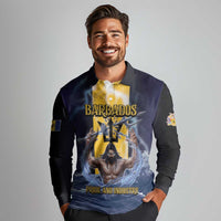 Personalized Barbados Long Sleeve Polo Shirt Pride And Industry - Wonder Print Shop