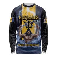 Personalized Barbados Long Sleeve Shirt Pride And Industry - Wonder Print Shop
