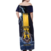 Personalized Barbados Off Shoulder Maxi Dress Pride And Industry - Wonder Print Shop