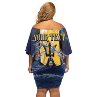 Personalized Barbados Off Shoulder Short Dress Pride And Industry - Wonder Print Shop