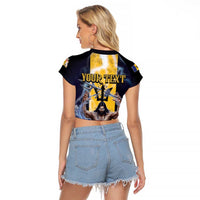 Personalized Barbados Raglan Cropped T Shirt Pride And Industry - Wonder Print Shop