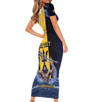 Personalized Barbados Short Sleeve Bodycon Dress Pride And Industry - Wonder Print Shop