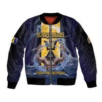 Personalized Barbados Sleeve Zip Bomber Jacket Pride And Industry - Wonder Print Shop