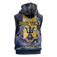 Personalized Barbados Sleeveless Zip Hoodie Pride And Industry - Wonder Print Shop