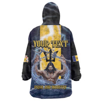 Personalized Barbados Wearable Blanket Hoodie Pride And Industry - Wonder Print Shop