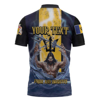 Personalized Barbados Zipper Polo Shirt Pride And Industry - Wonder Print Shop