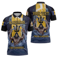 Personalized Barbados Zipper Polo Shirt Pride And Industry - Wonder Print Shop