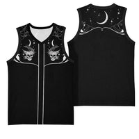 Skull Cowboy Basketball Jersey Western Yoke Style - Wonder Print Shop