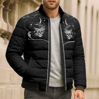 Skull Cowboy Bomber Puffer Jacket Western Yoke Style - Wonder Print Shop