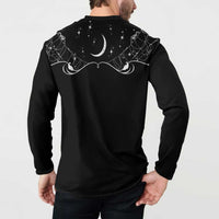 Skull Cowboy Button Sweatshirt Western Yoke Style - Wonder Print Shop