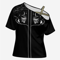 Skull Cowboy Cross Shoulder Shirt Western Yoke Style - Wonder Print Shop